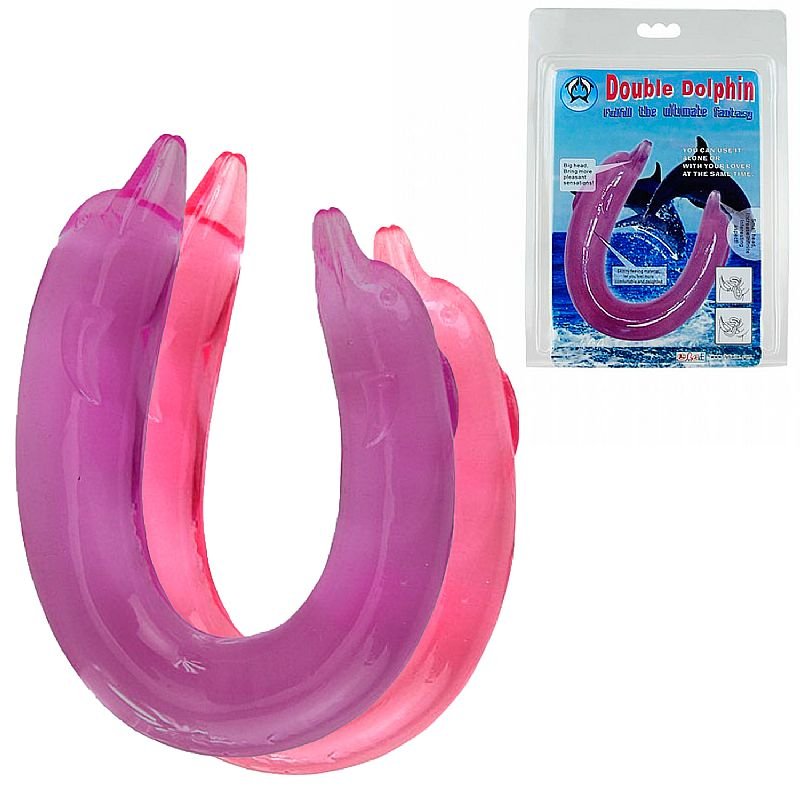 Dildo em Formato de Golfinho- Double Dolphin - Baile - Rosa