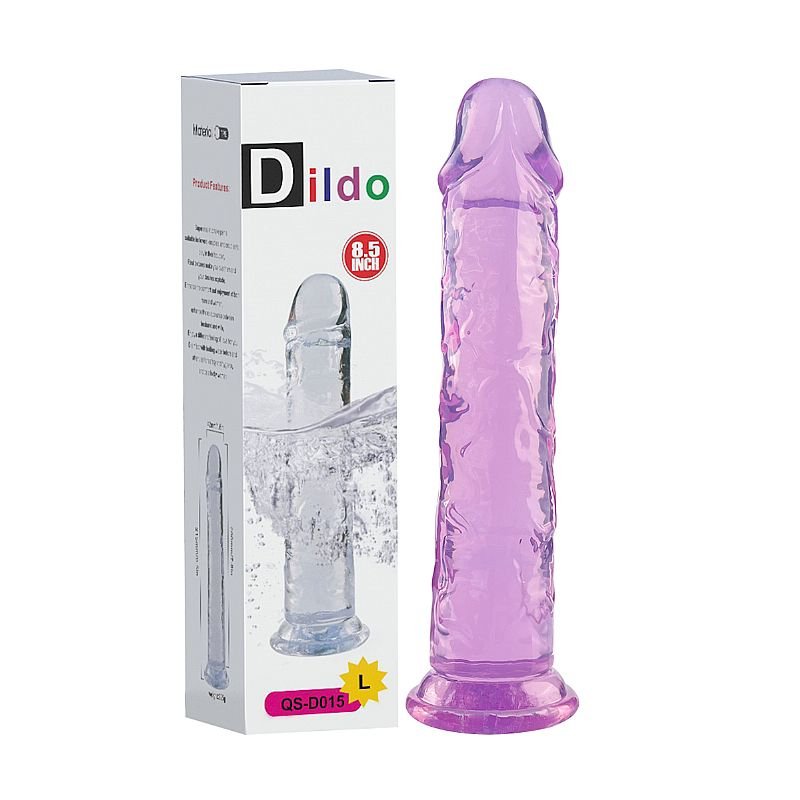 Dildo Realístico - Transparente - 21,5 x 4,2 - Roxo