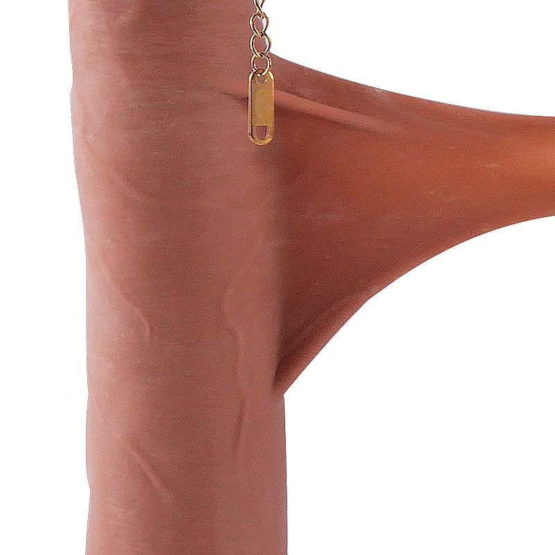 Dildo Super Realístico Dupla Camada - Ventosa - 20,0 X 4,2 cm - Bege