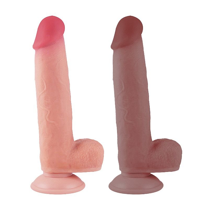 Dildo Super Realístico Dupla Camada - Ventosa Removível - 21,7 X 5,0 cm - Marrom