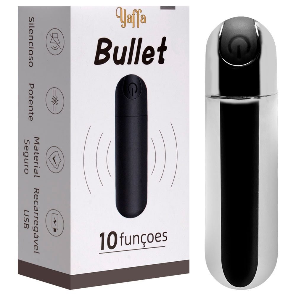 Estimulador Bullet Recarga Usb 10 Vibrações Yaffa