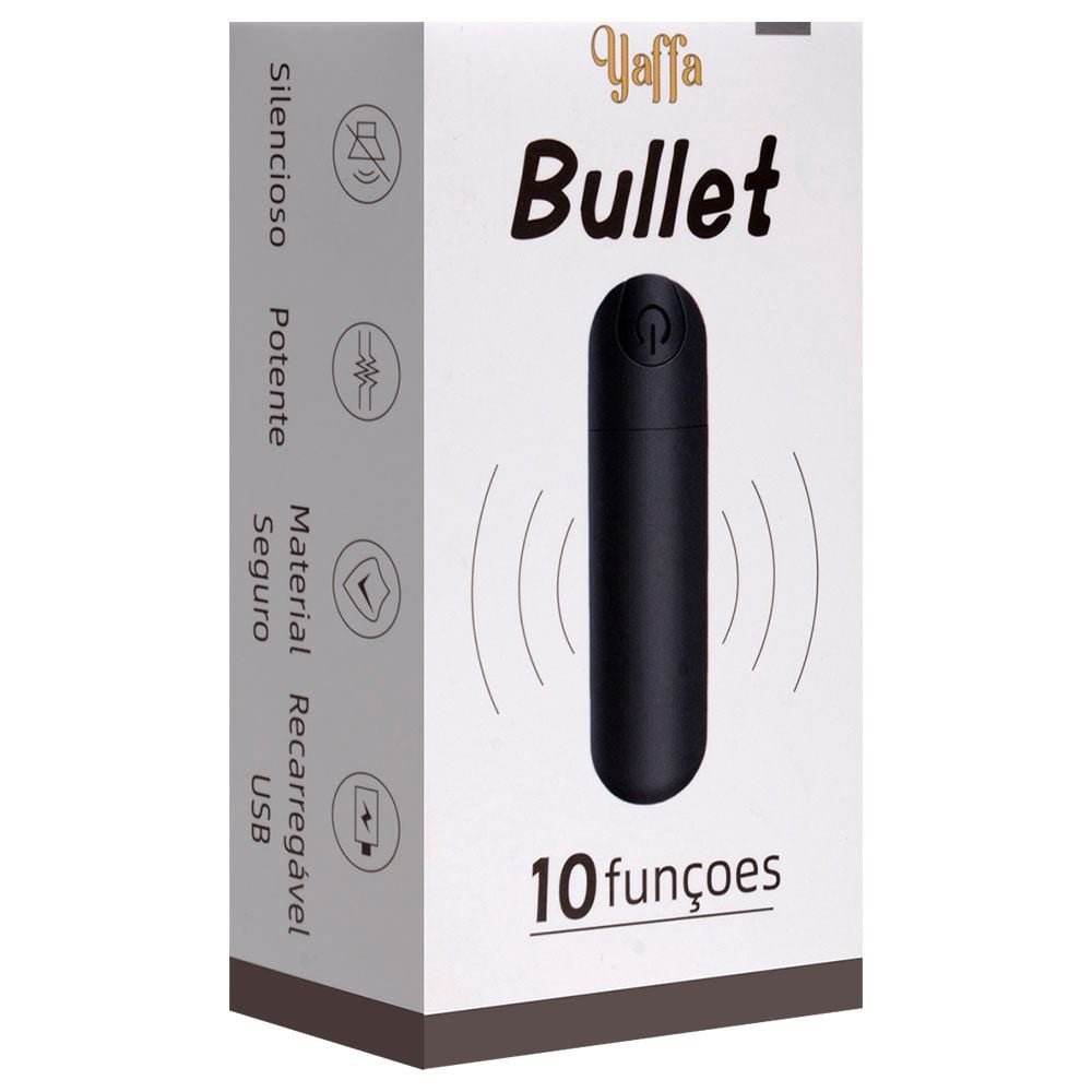Estimulador Bullet Recarga Usb 10 Vibrações Yaffa