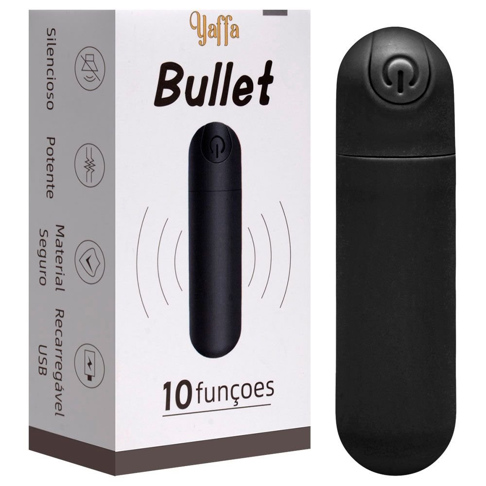 Estimulador Bullet Recarga Usb 10 Vibrações Yaffa