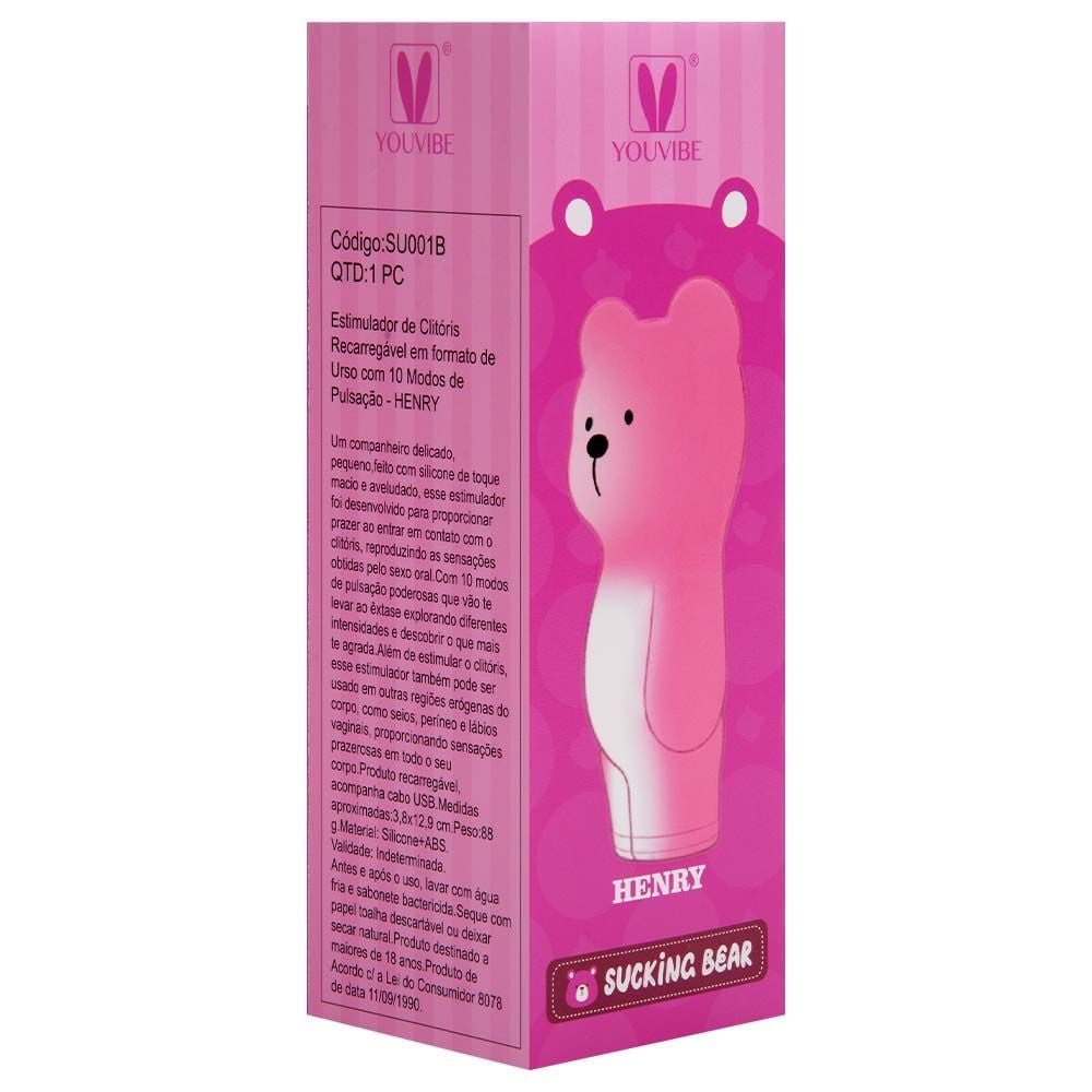 Estimulador Usb Clitóris Urso 10 Pulsações Youvibe Vipmix