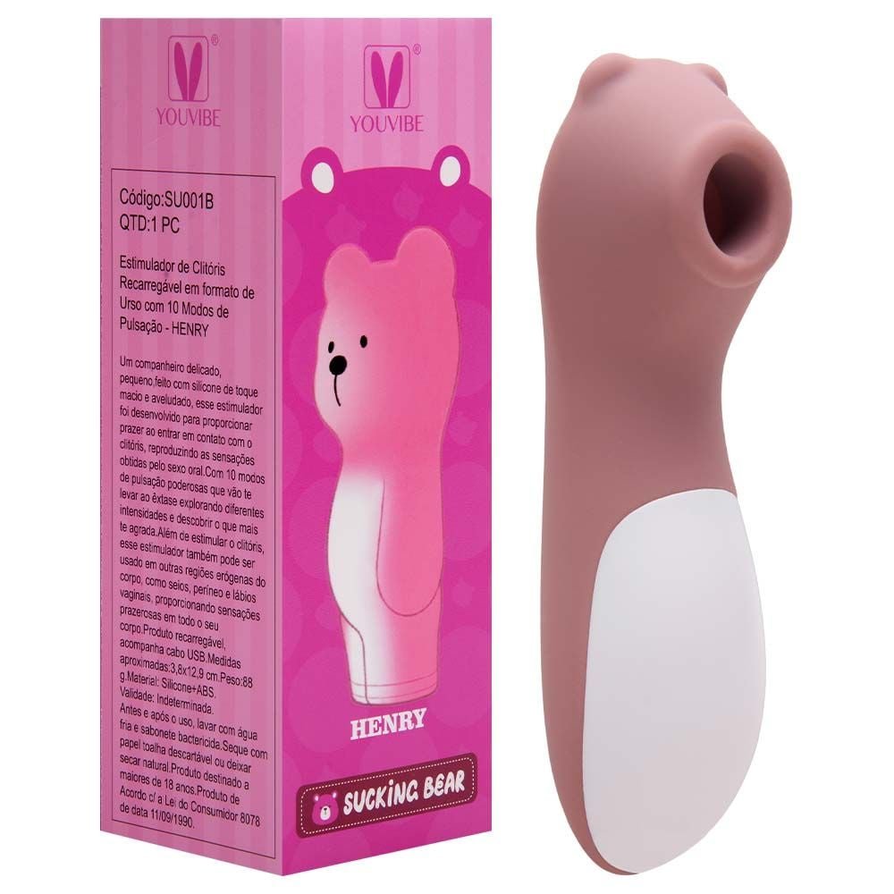 Estimulador Usb Clitóris Urso 10 Pulsações Youvibe Vipmix
