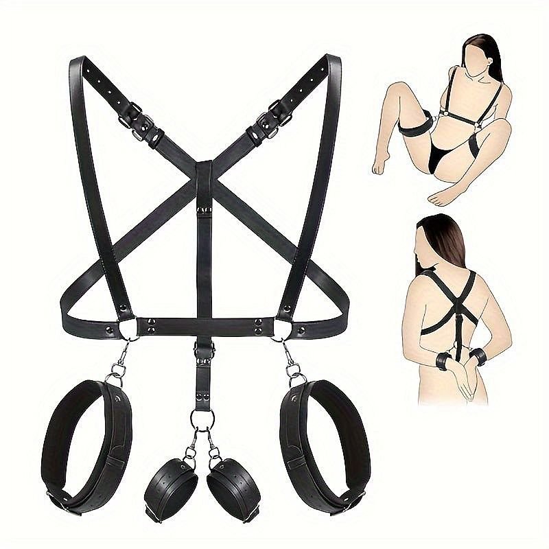 Fetiche Harness de Couro com Algemas