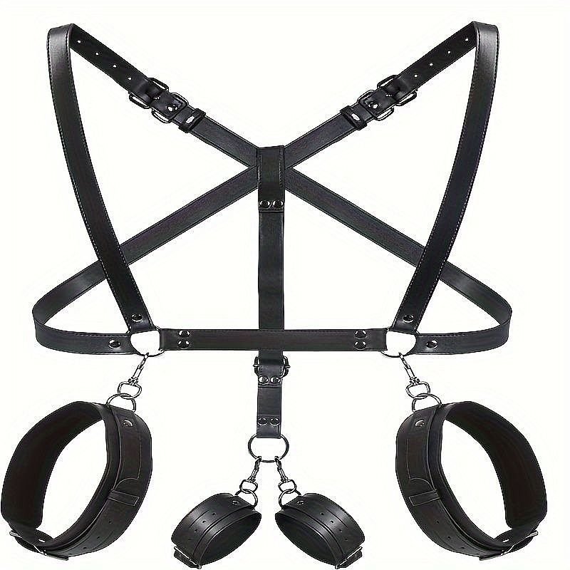 Fetiche Harness de Couro com Algemas