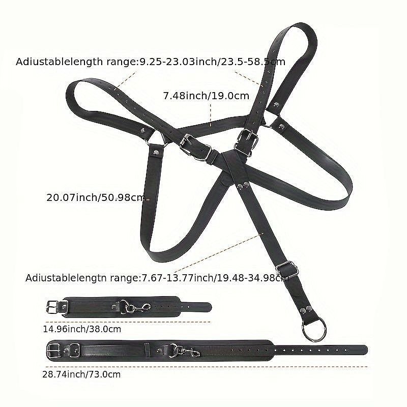 Fetiche Harness de Couro com Algemas
