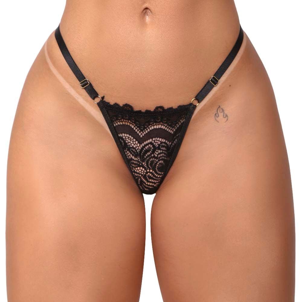 Fio Dental Renda Preto Frases Plaquinha Tallyta