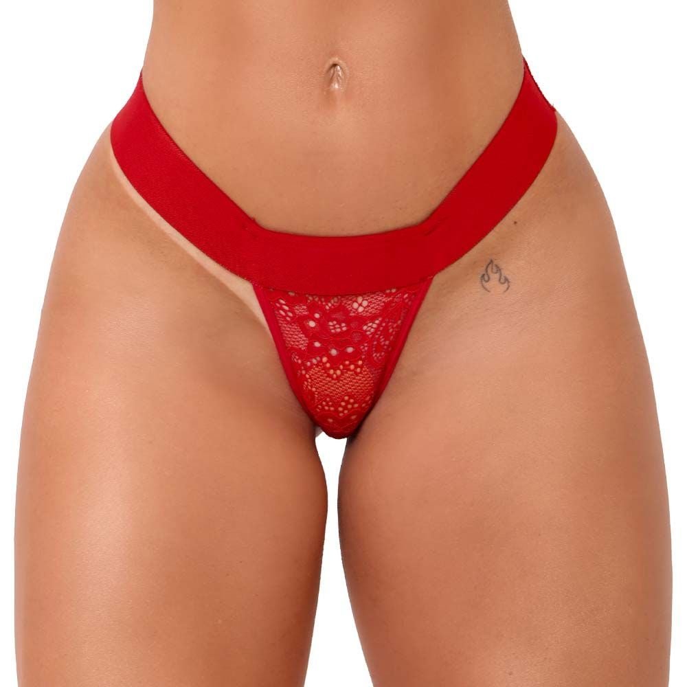 Fio Dental Renda Tchutchan Vermelho Frases Tallyta