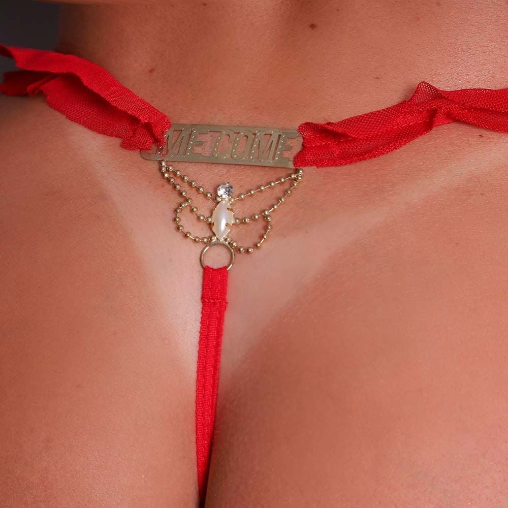Fio Dental Sensual Voo Com Frase Vermelho Tallyta