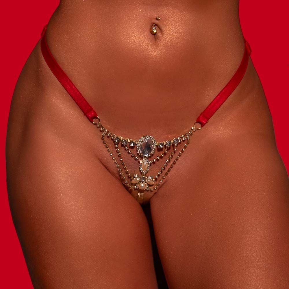 Fio Dental Tanga ágata Strass Pimenta Sexy