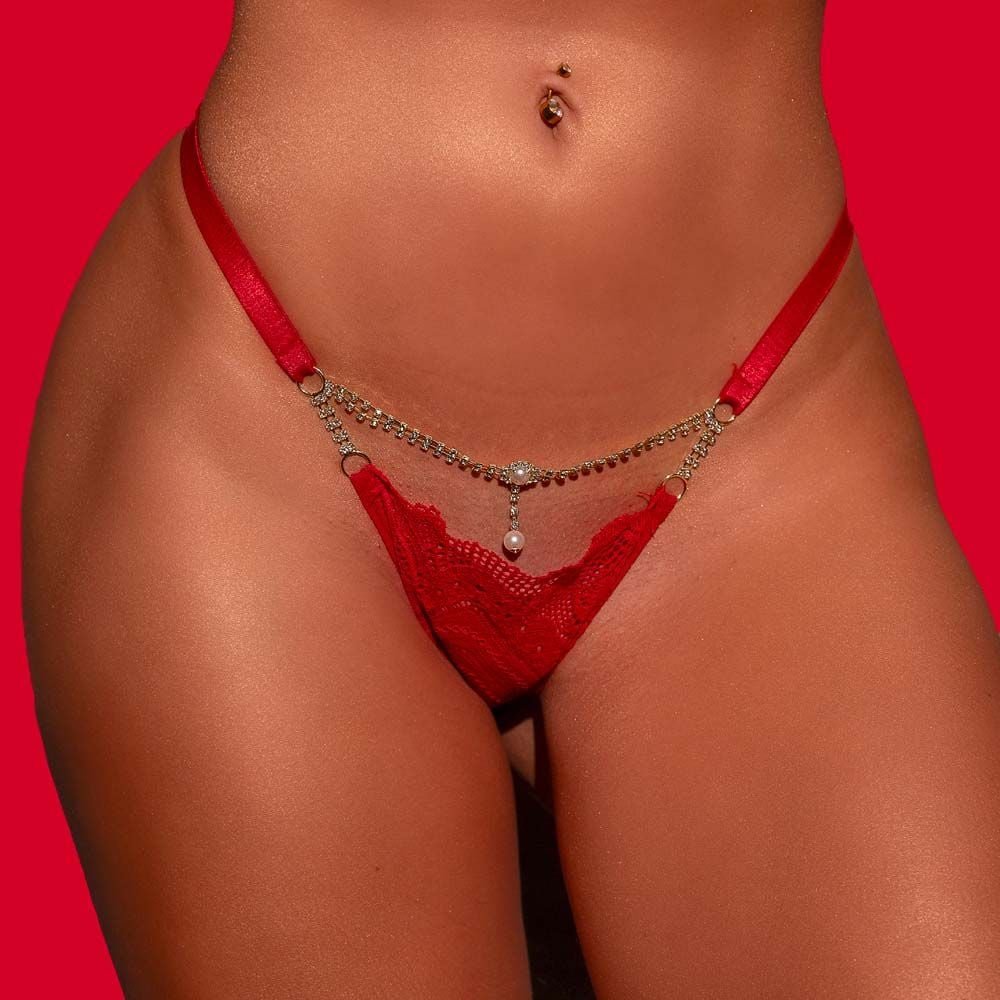 Fio Dental Tanga Fatale Strass Pimenta Sexy
