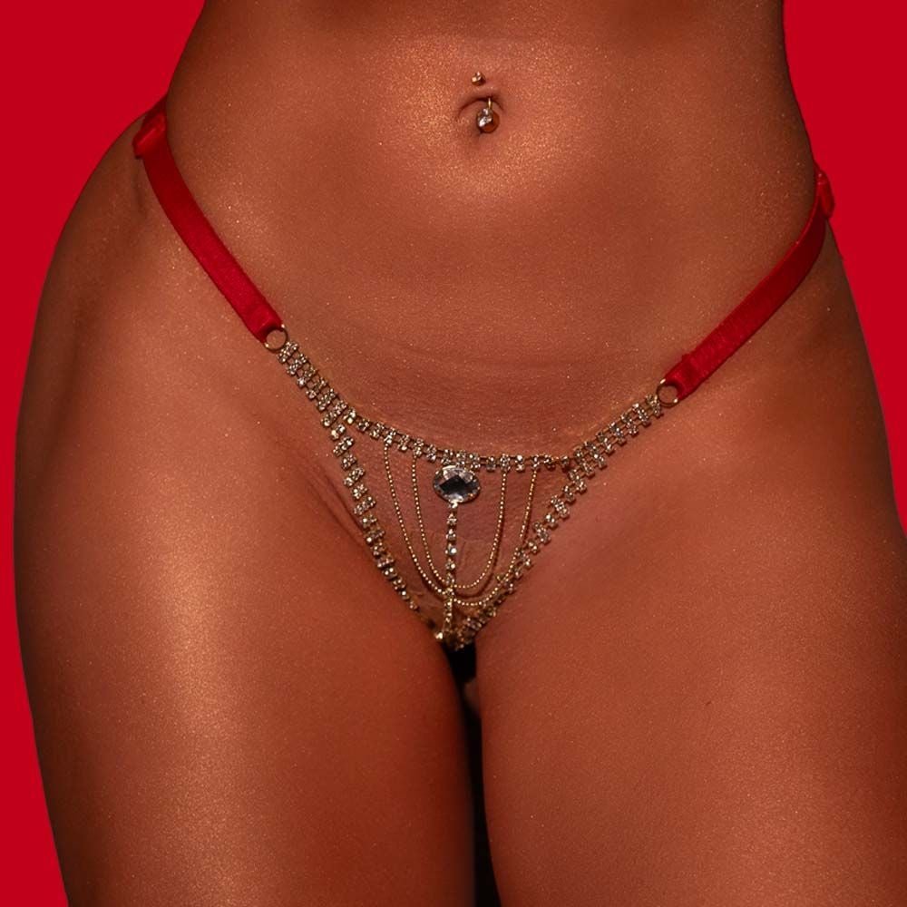 Fio Dental Tanga Marie Strass Pimenta Sexy