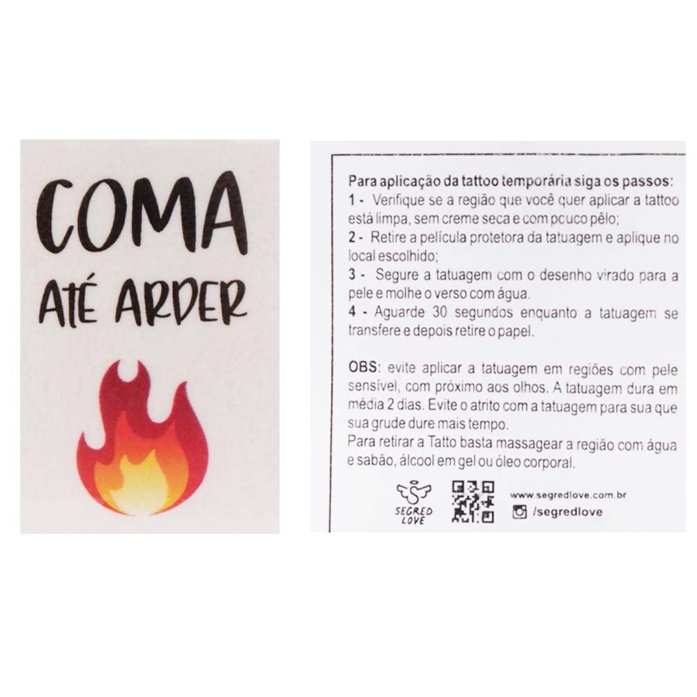 Gel Coma Até Arder Tatoo 15ml Segred Love