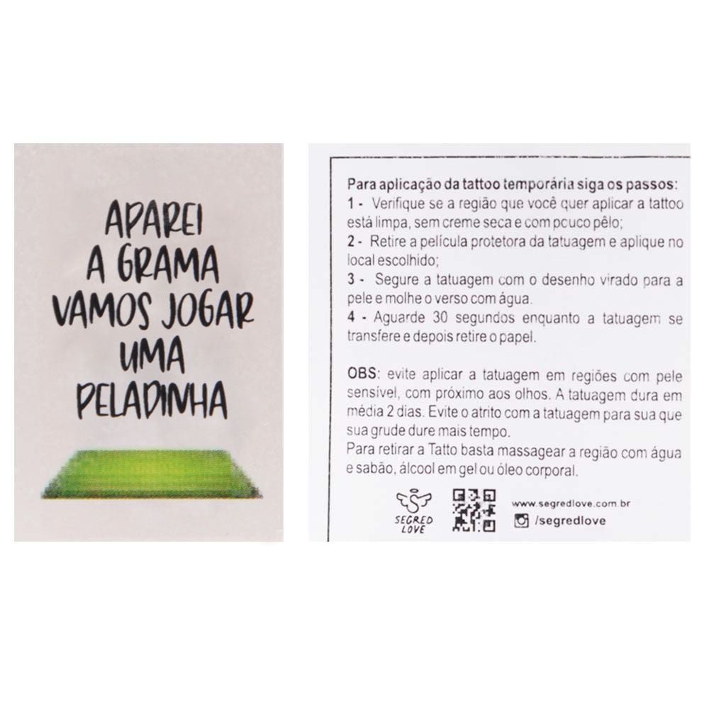 Gel Jogar Uma Peladinha Tatoo 15ml Segred Love