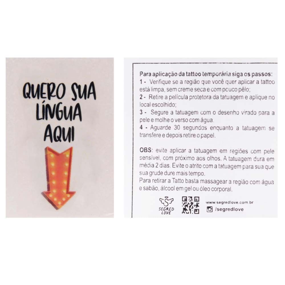 Gel Quero Sua Língua Aqui Tatoo 15ml Segred Love