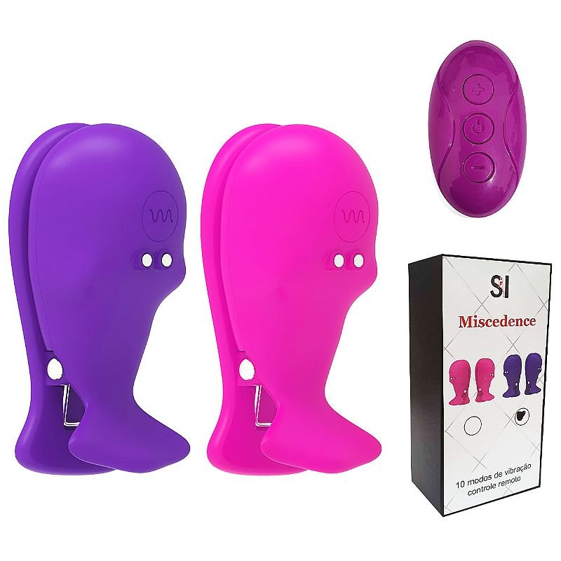 Grampos de Mamilos com Vibrador - Miscedence - ALWUP - Roxo