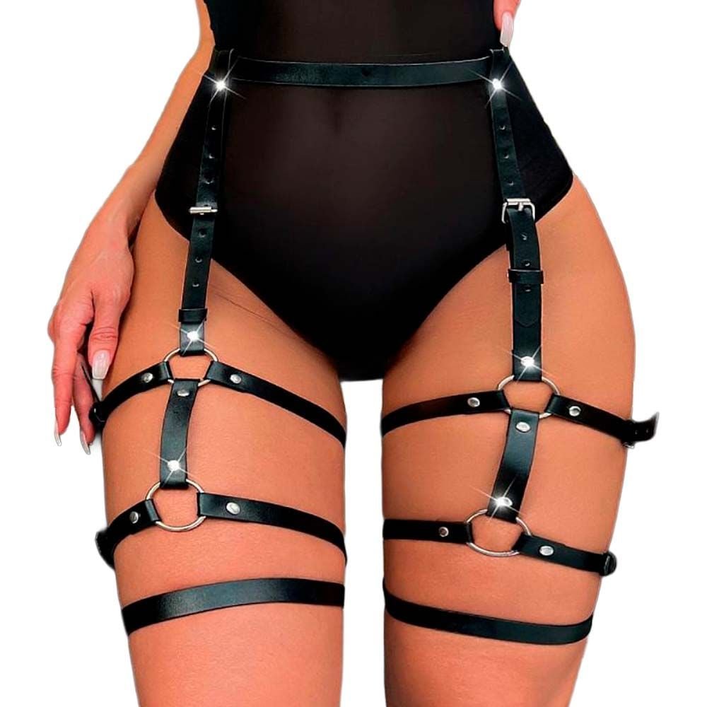 Harness Cinta Liga De Couro 2 Sexy Import