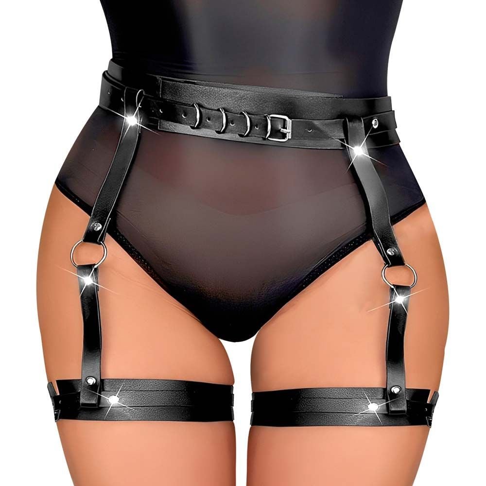 Harness Cinta Liga De Couro 3 Sexy Import