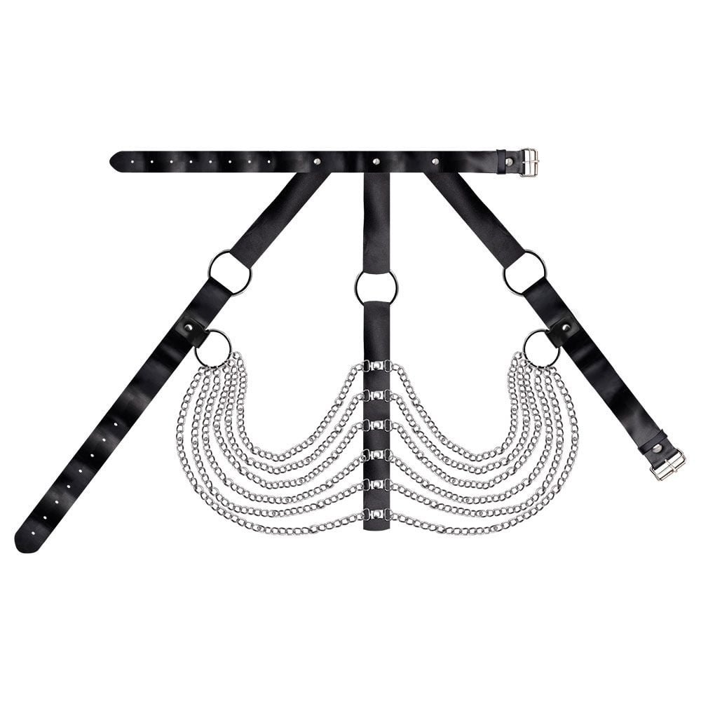 Harness Corporal Em Couro Correntes 2 Sexy Import