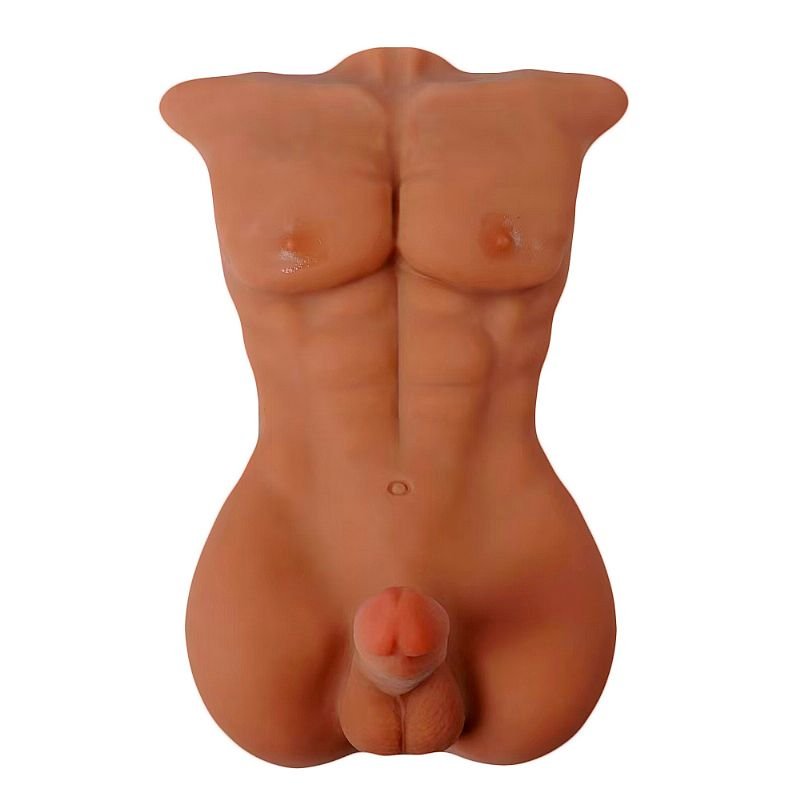 Homem Meio Corpo em CyberSkin Grande 64,0 x 34,0 cm - Pênis com Vértebra e Ânus