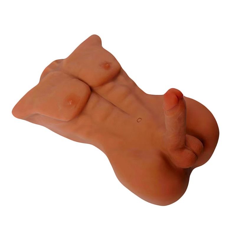 Homem Meio Corpo em CyberSkin Grande 64,0 x 34,0 cm - Pênis com Vértebra e Ânus