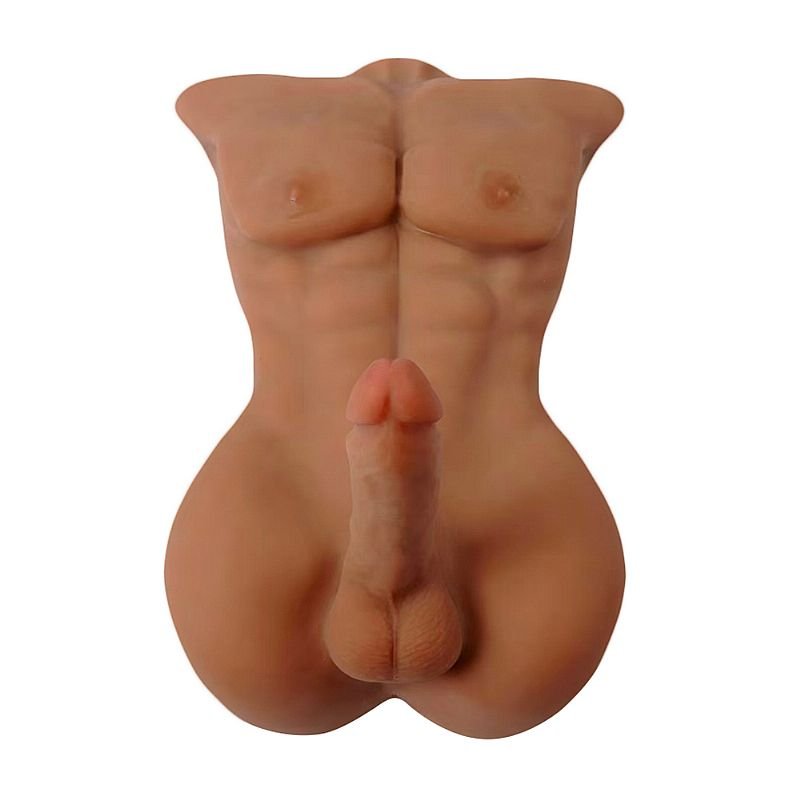 Homem Meio Corpo em CyberSkin Grande 64,0 x 34,0 cm - Pênis com Vértebra e Ânus