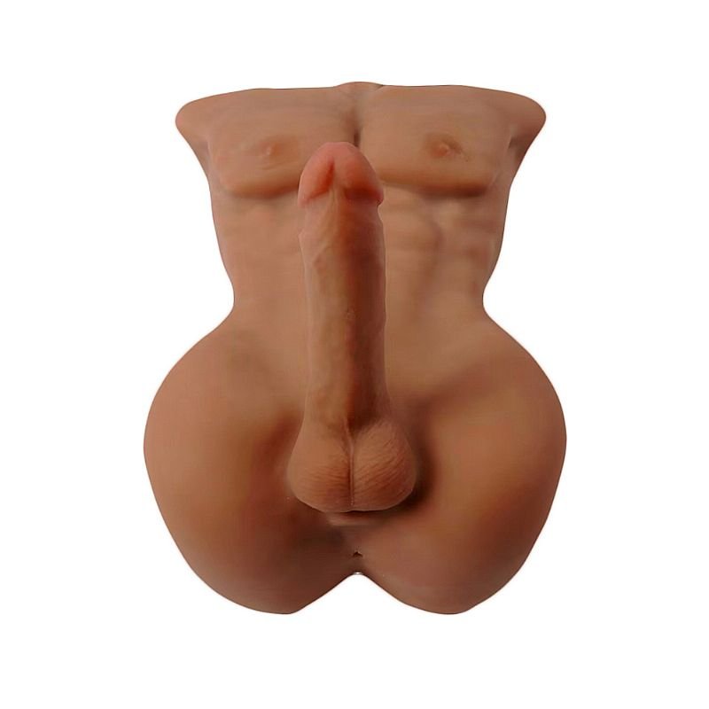 Homem Meio Corpo em CyberSkin Grande 64,0 x 34,0 cm - Pênis com Vértebra e Ânus