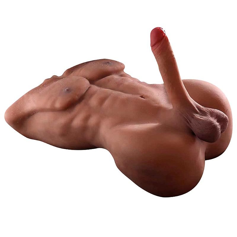 Homem Meio Corpo em CyberSkin Grande 64,0 x 34,0 cm - Pênis com Vértebra e Ânus