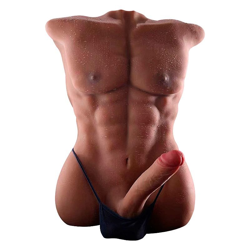 Homem Meio Corpo em CyberSkin Grande 64,0 x 34,0 cm - Pênis com Vértebra e Ânus