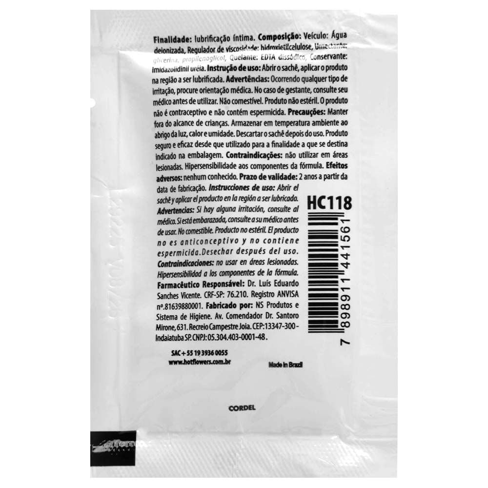 Inti Loob Lubrificante Neutro Sachê 8g Hot Flowers