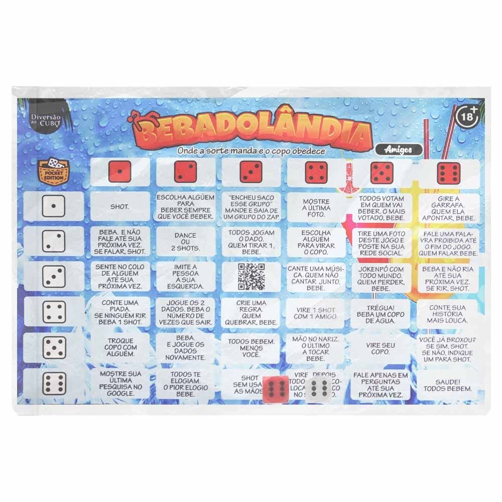 Jogo Bebadolândia Tabuleiro Pocket Diversão Ao Cubo