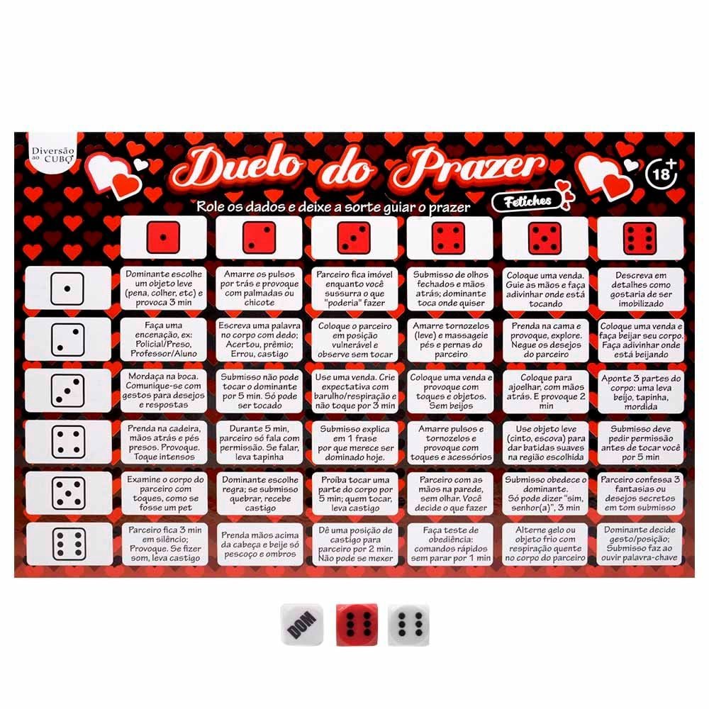 Jogo Duelo Do Prazer Fetiche Diversão Ao Cubo