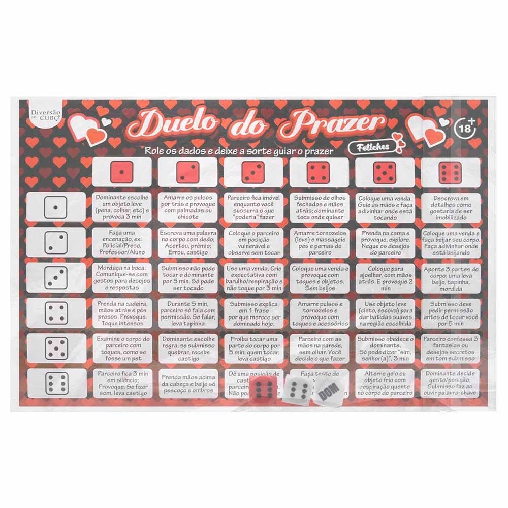 Jogo Duelo Do Prazer Fetiche Diversão Ao Cubo
