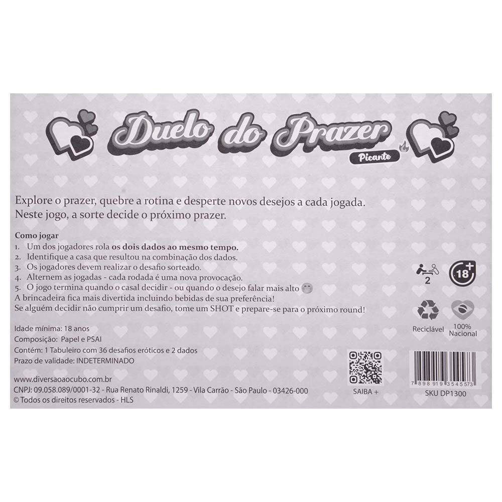Jogo Duelo Do Prazer Picante Diversão Ao Cubo