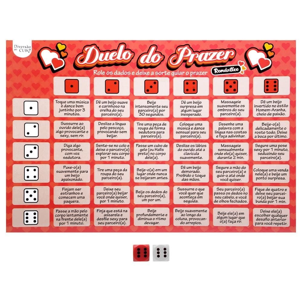 Jogo Duelo Do Prazer Romântico Diversão Ao Cubo