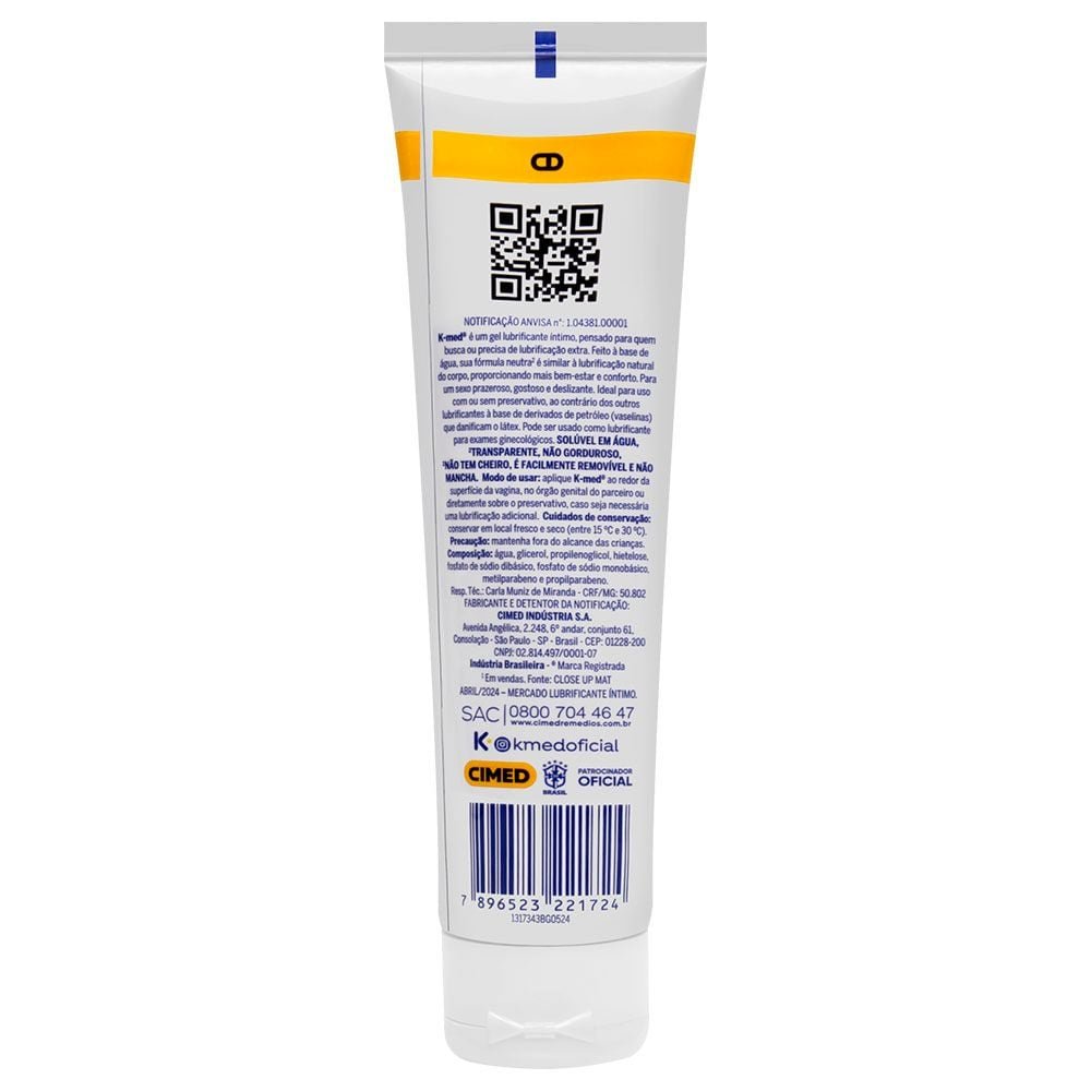 K-med Bisnaga Lubrificante íntimo 100g Cimed