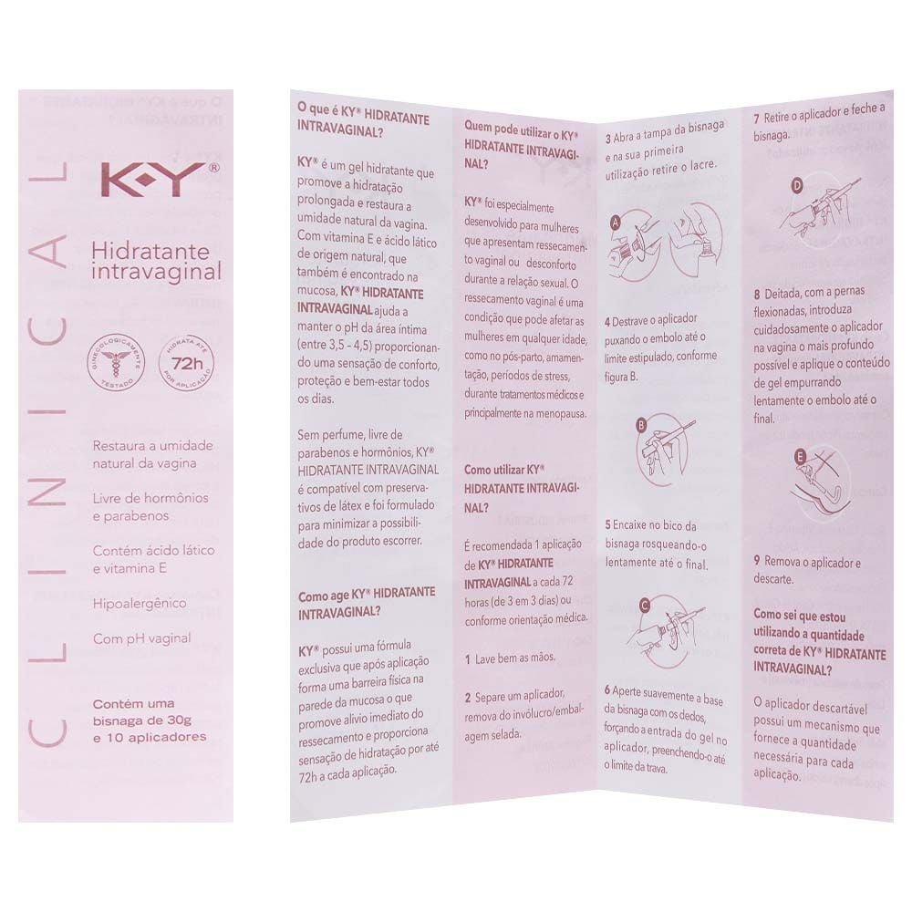K-y Hidratante Vaginal 30g 10 Aplicadores Ky