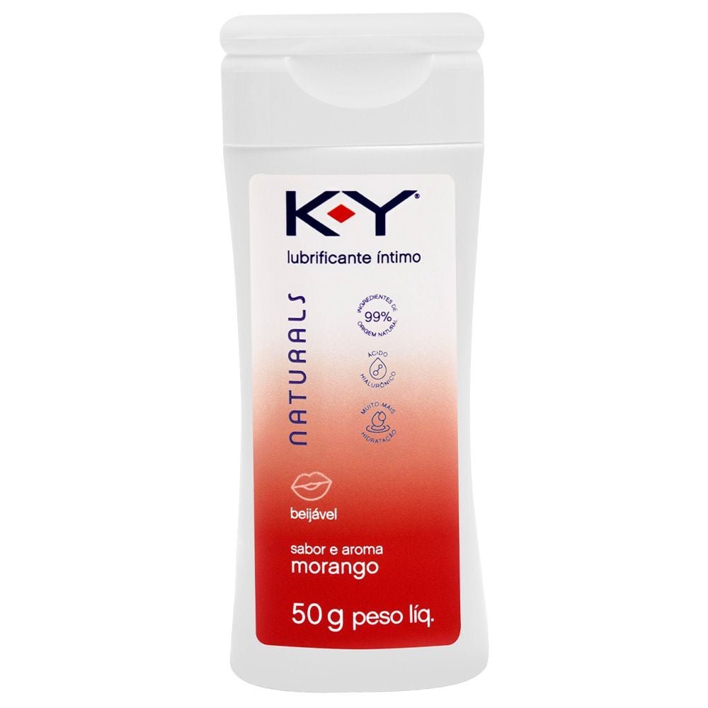 K-y Naturals Lubrificante Beijável Morango 50g Ky