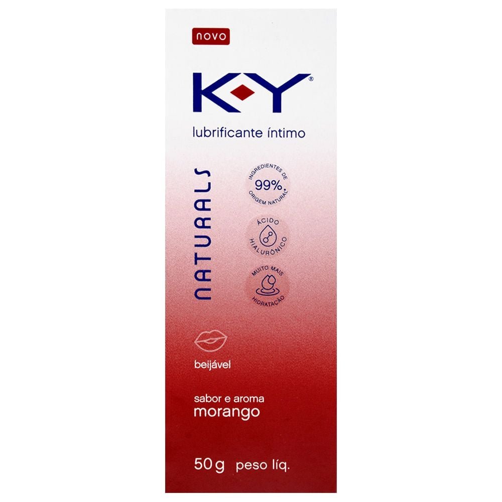 K-y Naturals Lubrificante Beijável Morango 50g Ky