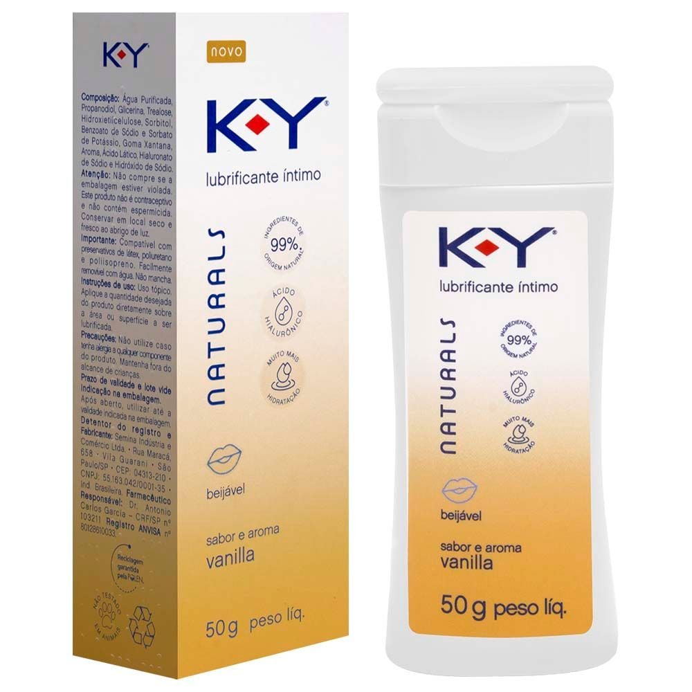 K-y Naturals Lubrificante Beijável Vanilla 50g Ky