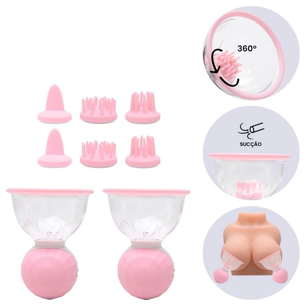 Kit 2 Estimuladores Mamilo Rotação Sucção Sexy Import