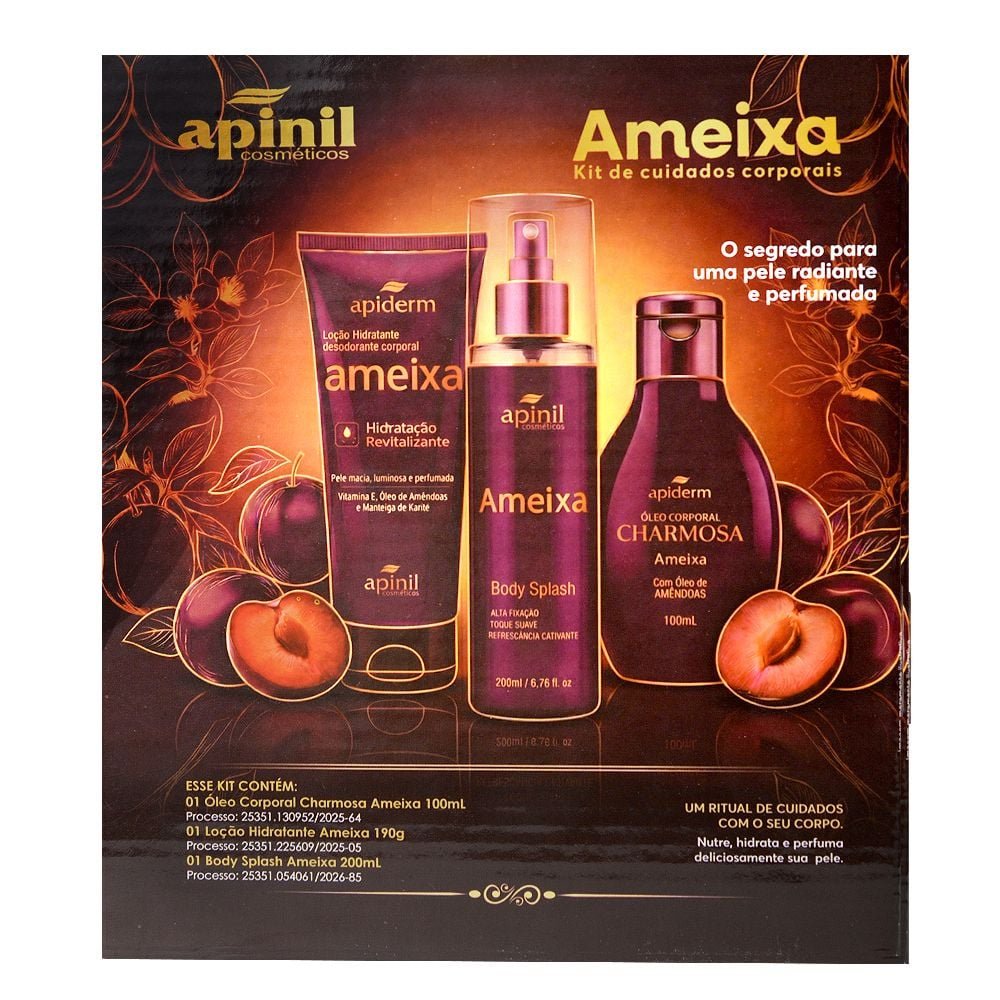 Kit Ameixa Ritual De Cuidados 03 Itens Apinil