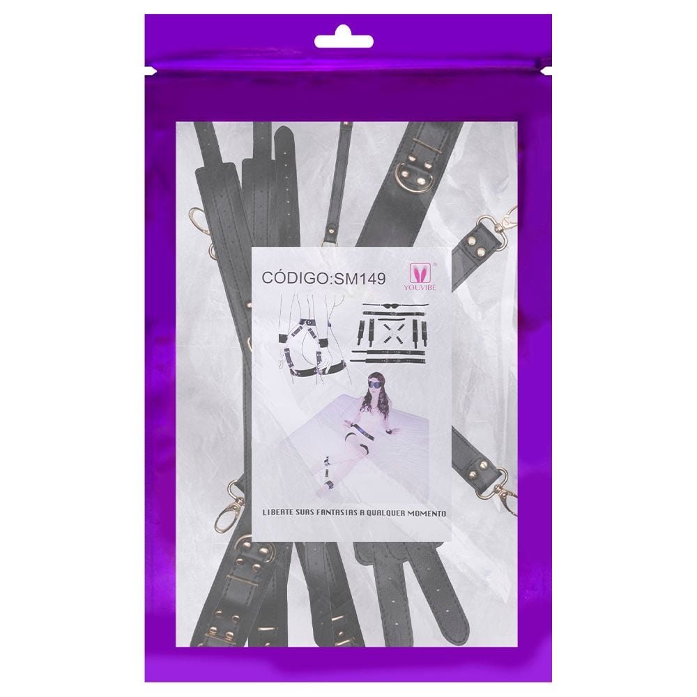 Kit Bondage 6 Itens Restrições Cruzada Youvibe Vipmix