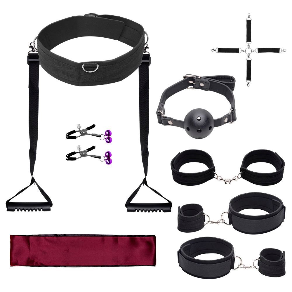 Kit Bondage 9 Itens Restrições Bdsm Youvibe Vipmix