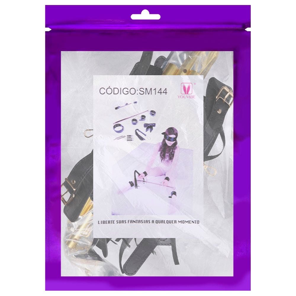 Kit Bondage Barra Dourada Algemas Youvibe Vipmix