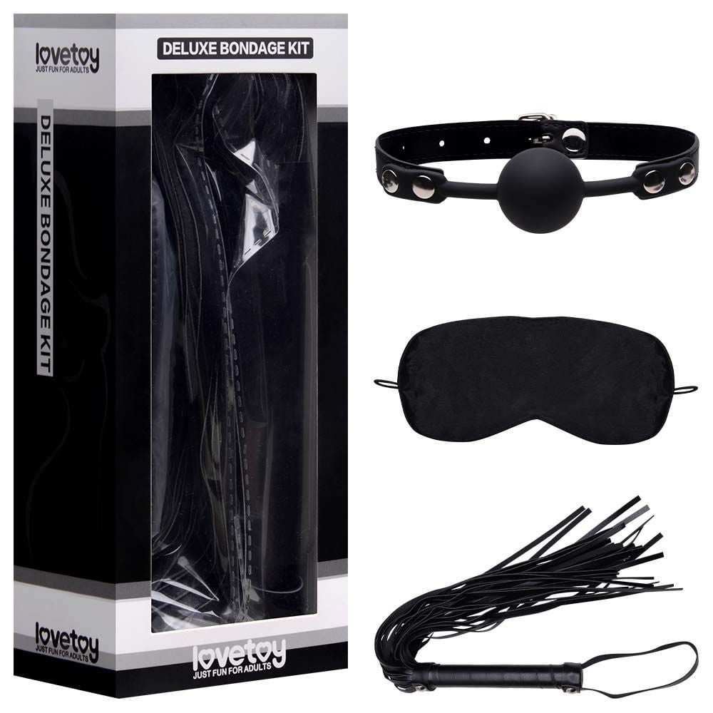 Kit Bondage Mordaça Venda Chicote Lovetoy Vipmix