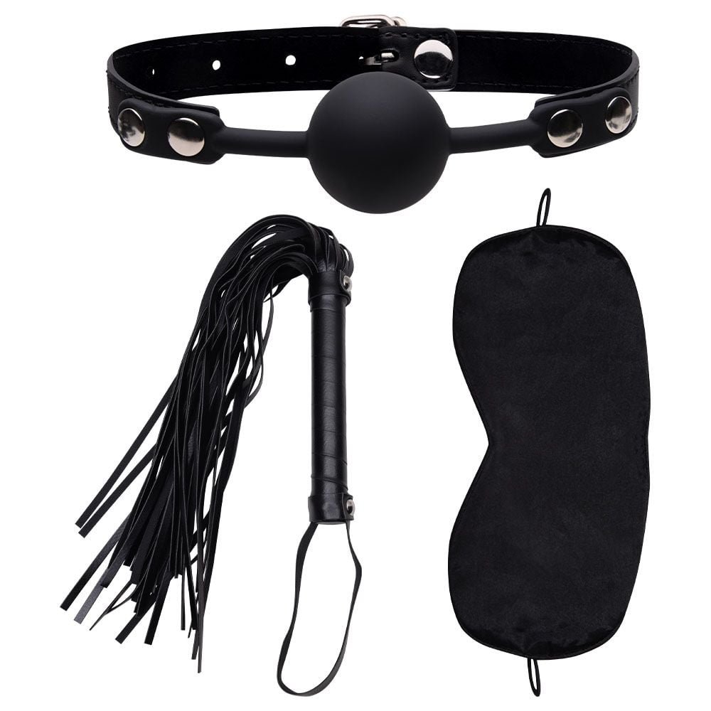 Kit Bondage Mordaça Venda Chicote Lovetoy Vipmix