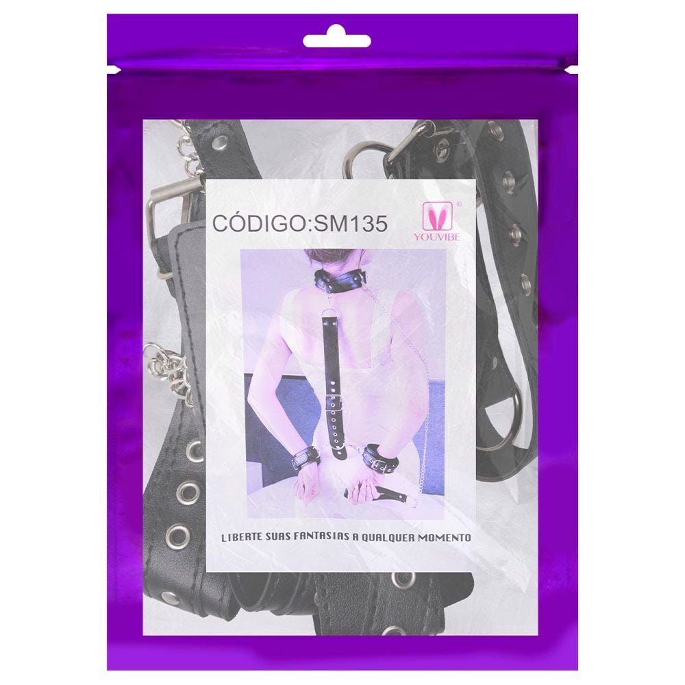Kit Bondage Restrições Pescoço Pulsos Youvibe Vipmix
